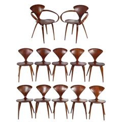 Set of 12 Sculptural Dining Chairs by Norman Cherner for Plycraft