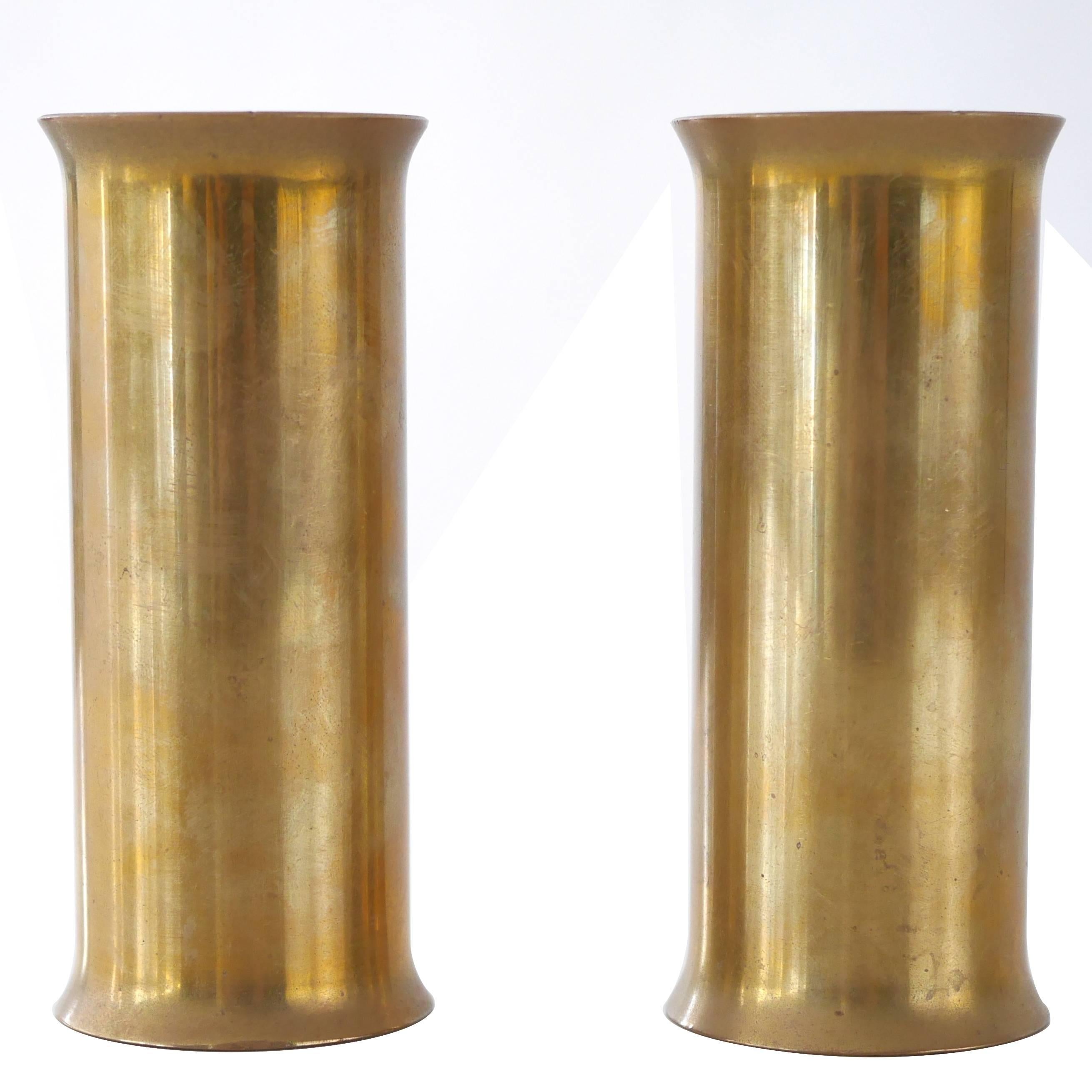 Pair of Danish Brass Candlesticks For Sale