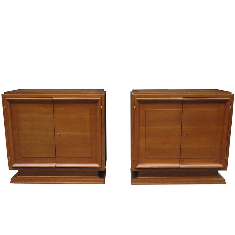 Pair of Modernist Oak Cabinets For Sale