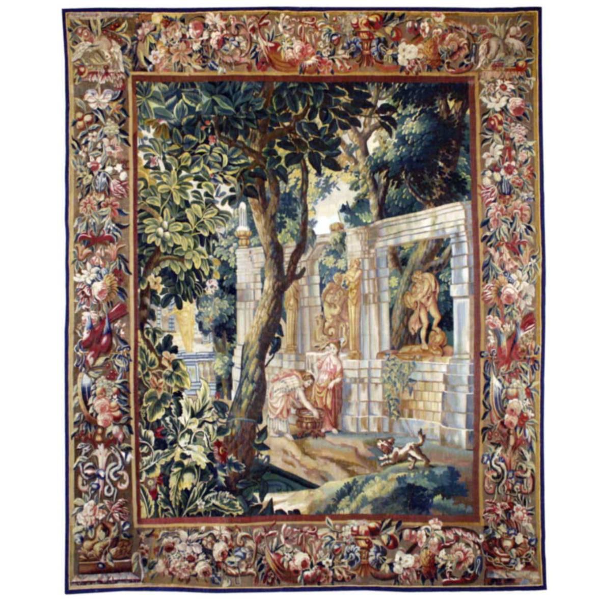 Tapestry, 17th Century of the Royal Manufactories of Brussels For Sale