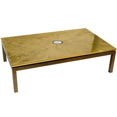 Etched Brass Coffee Table Inlay Agate by ADS 1