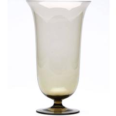 Antique Elegant Murano Soffiati Smoke Bell Shape Glass Vase, circa 1925