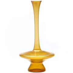 Very Fine Vintage Murano Soffiati Amber Glass Vase, circa 1925