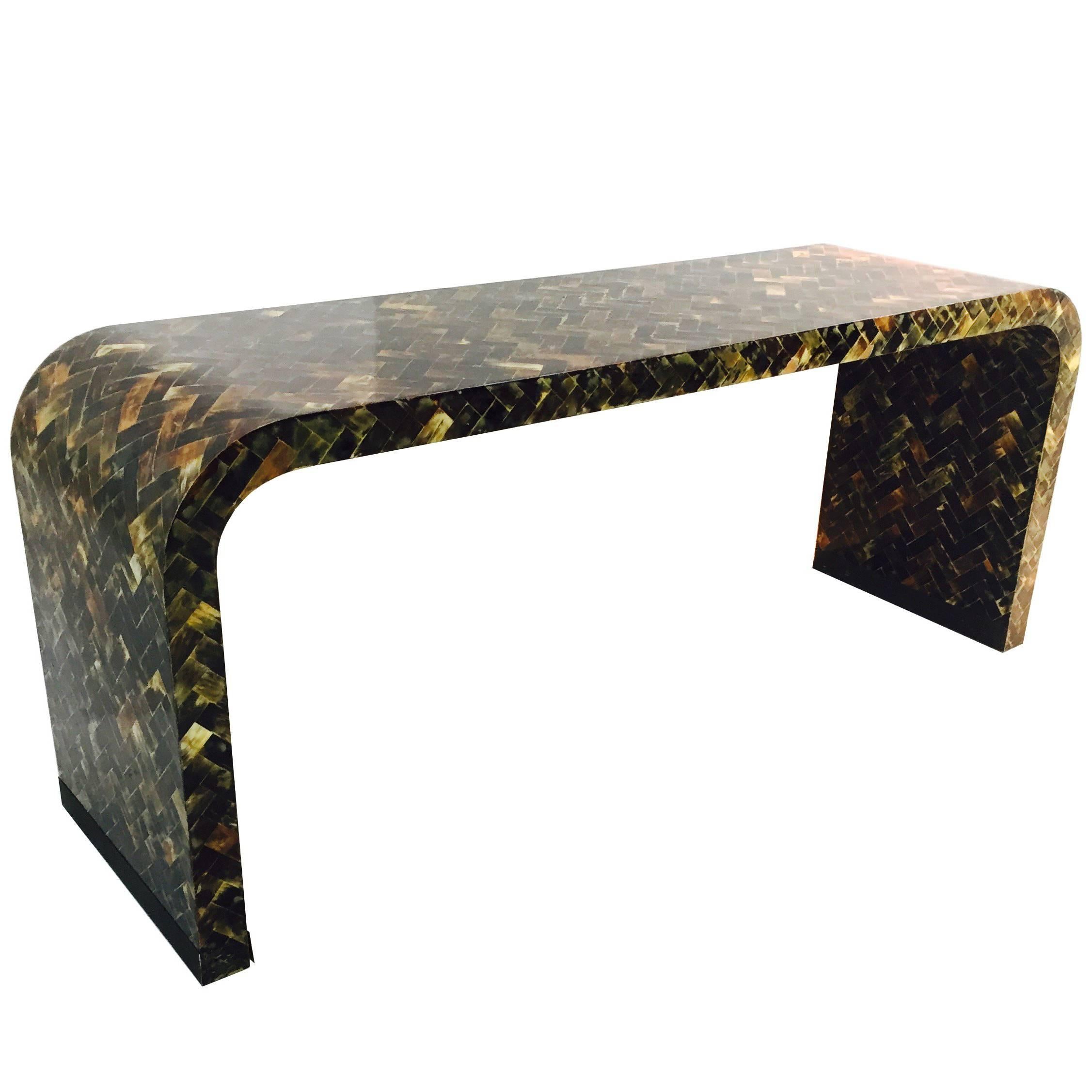 Tessellated Horn Console Table