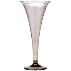 Vintage Murano MVM Cappellin Soffiati Glass Trumpet Vase, circa 1925