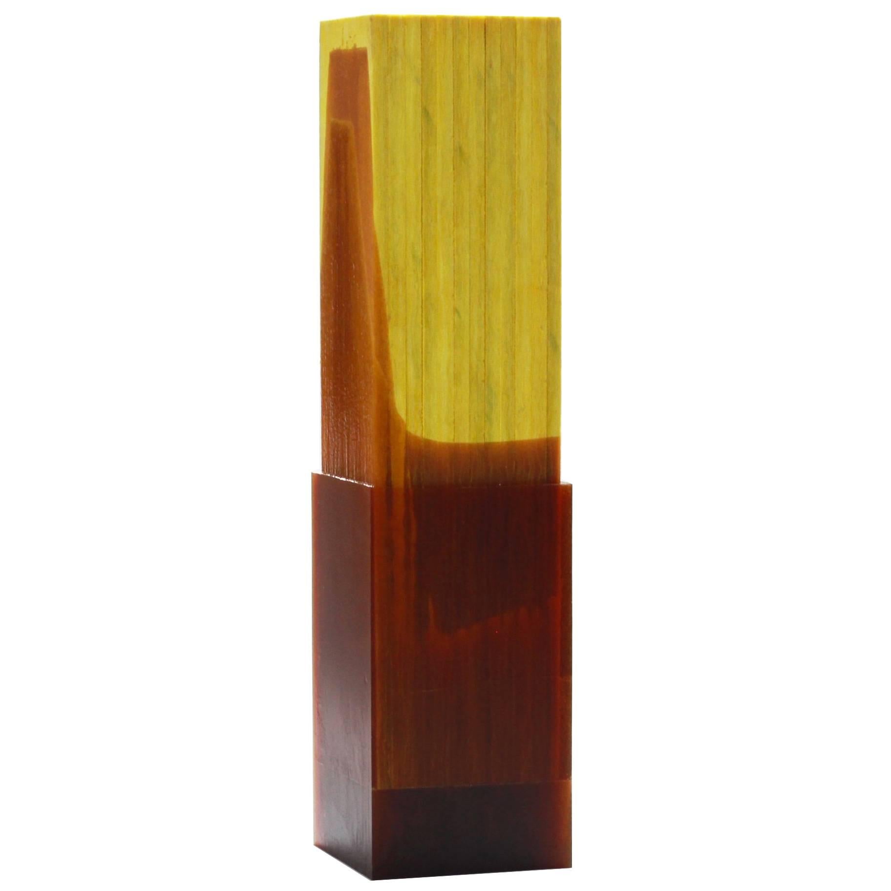 602 Block Sculpture in Fiberglass Insulation Paneling and Cast Industrial Rubber