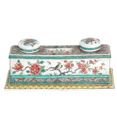 Porcelain Chinoiserie Inkwell