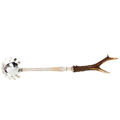 Horn and Silver Plate Pasta Fork