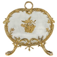 Antique French Louis XV Bronze Fire Screen from Paris. 