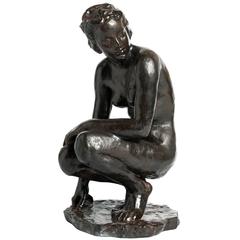 Fritz Klimsch Bronze Sculpture "Die Sitzende" 