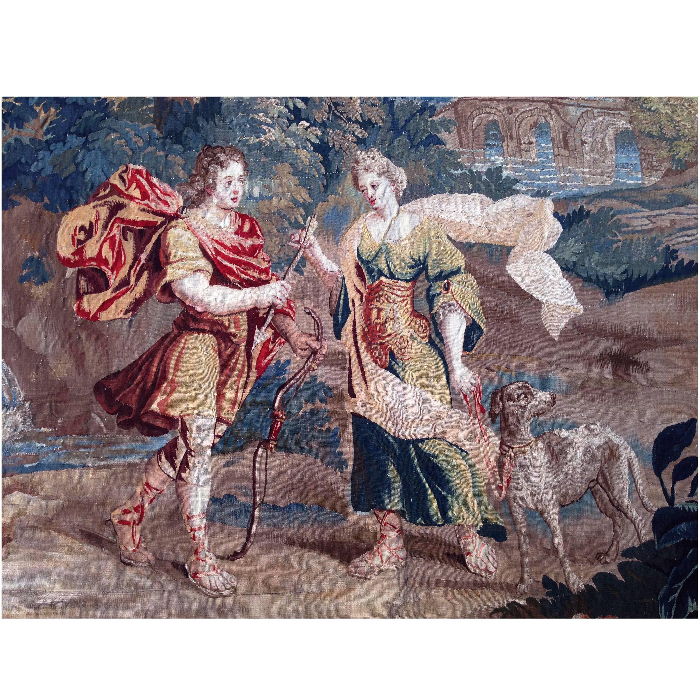 Antverp Tapestry, 17th Century, on the History of Cephale and Procris For Sale
