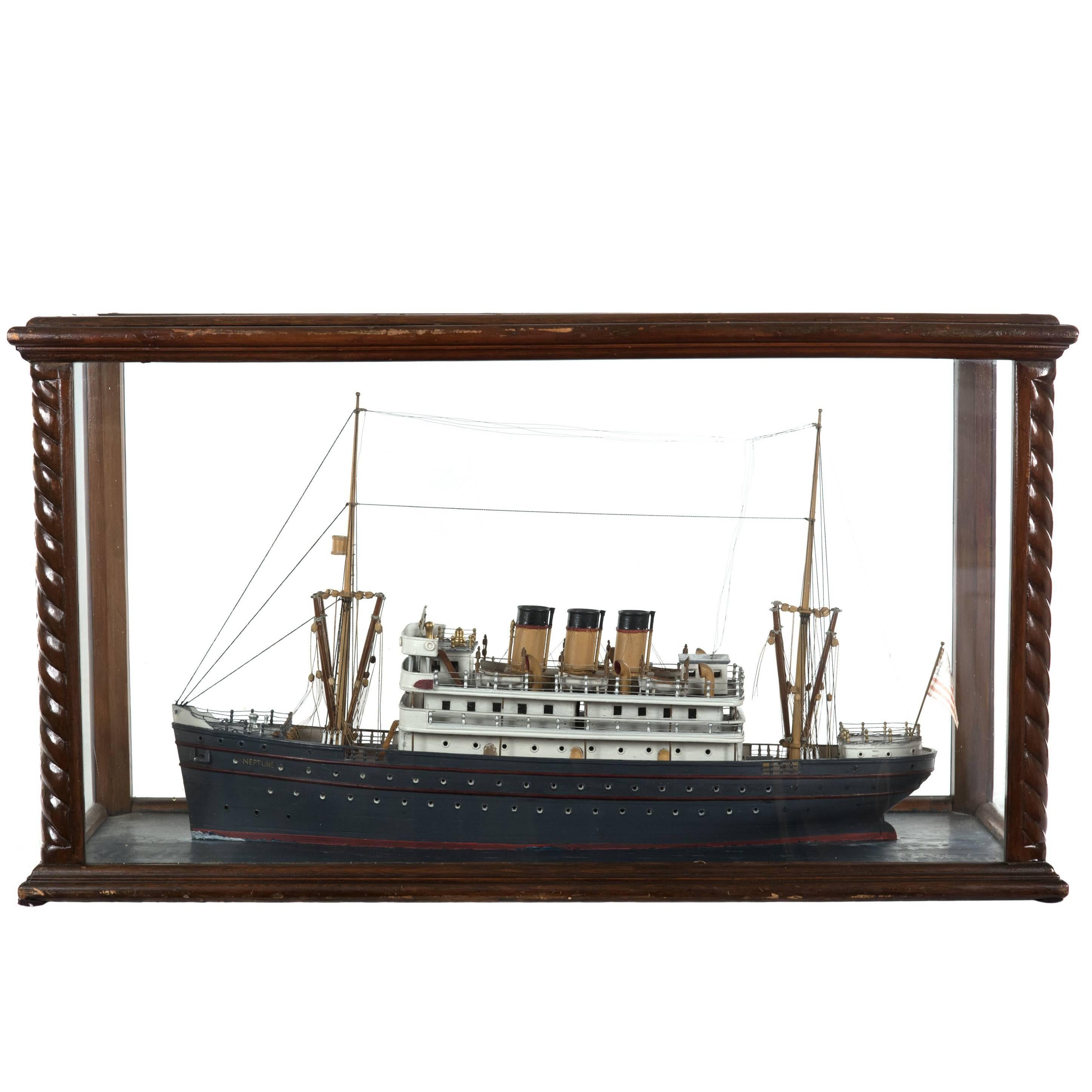 Cased Wooden Model of the Neptune For Sale