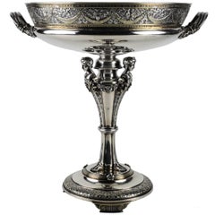 19th Century Parcel-Gilt Sterling Silver Centerpiece Tazza by Gorham