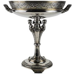 Antique 19th Century Parcel-Gilt Sterling Silver Centerpiece Tazza by Gorham