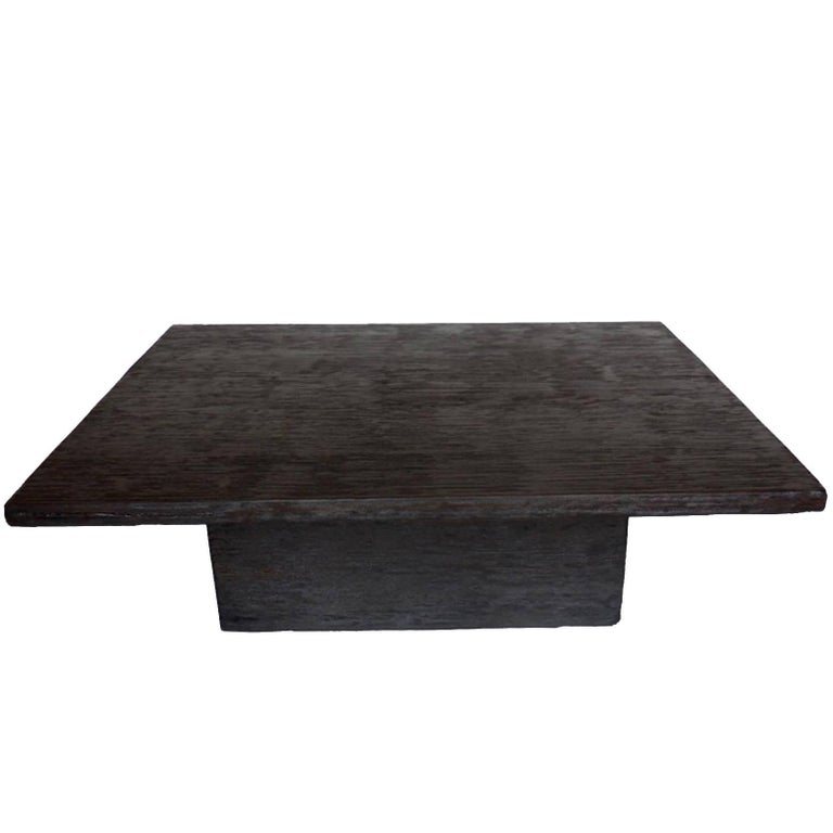 Custom Reclaimed Wood Cube Coffee Table, Reclaimed Wood Black Side Table