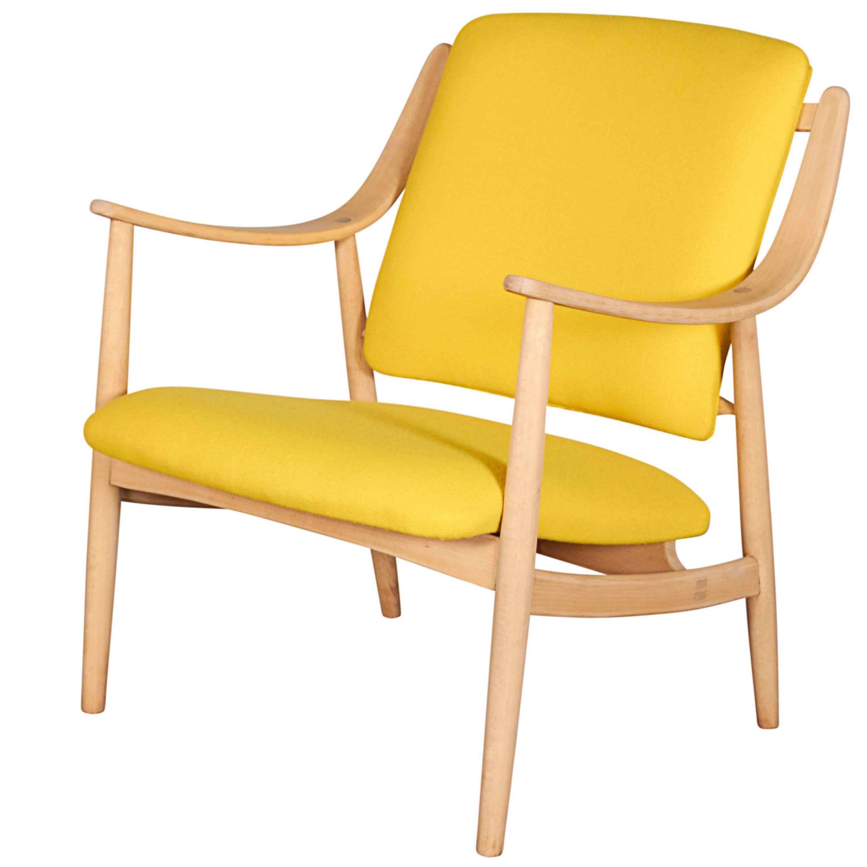 Mid Century Yellow Arm Chair by Torbjorn Afdal