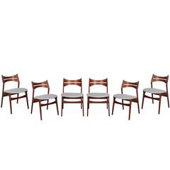 Mid Century Modern Dining Chairs by Erik Buch, Set of Six 3