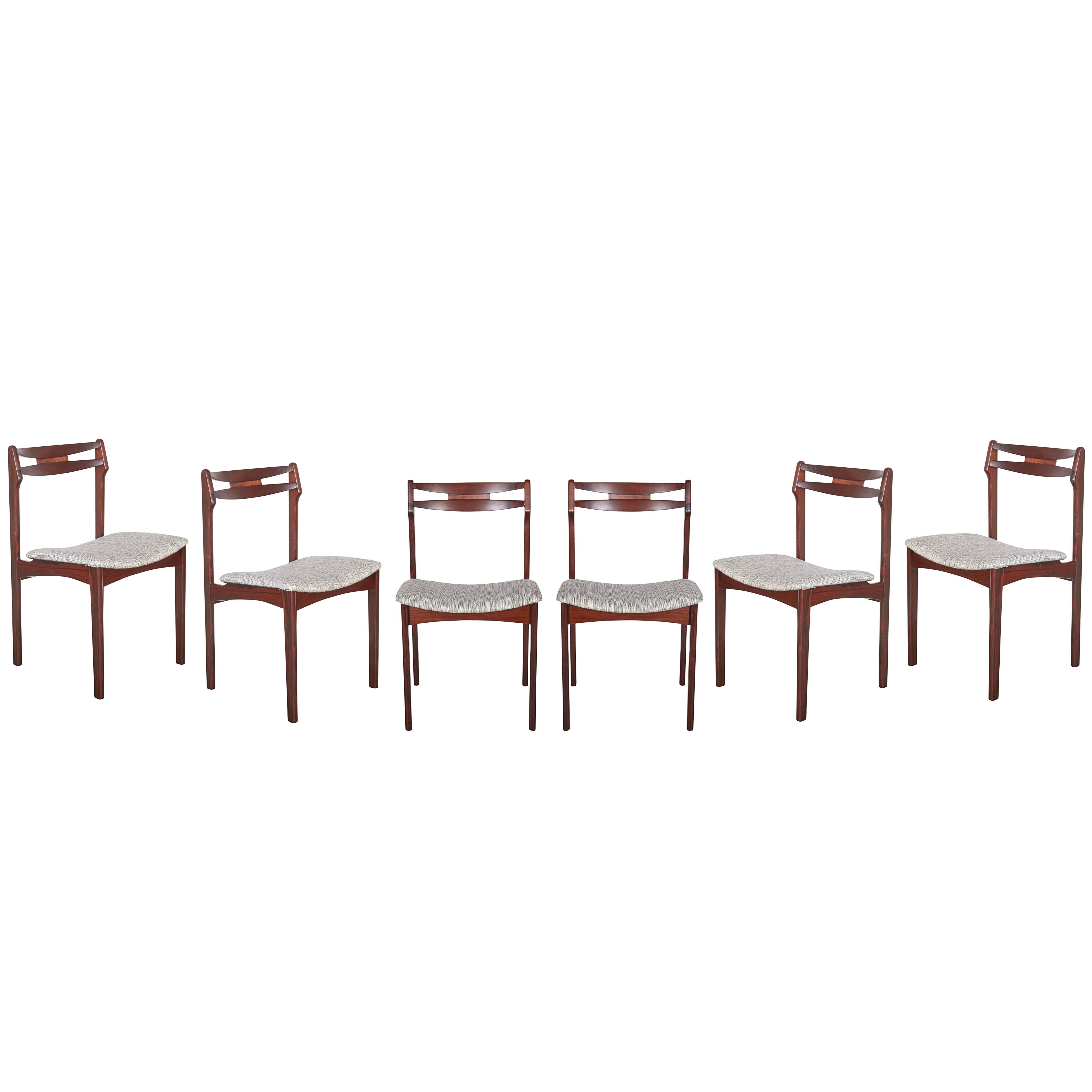 Mid Century Rosewood Dining Chairs, Set of 6