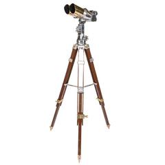 Vintage Stunning 20th Century Wwii German Shneider Flak Binoculars on Telescopic Stand