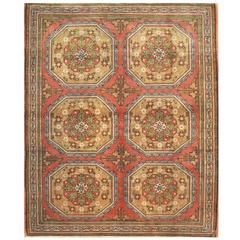 Small Hand-Knotted Vintage Turkish Rug