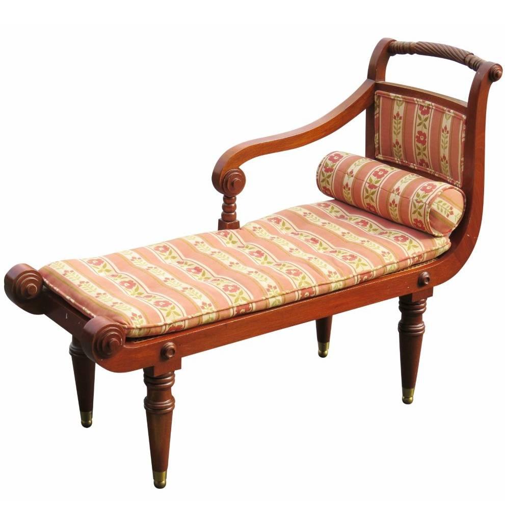 Diminutive French Regency Style Cane Recamier Daybed Chaise  For Sale