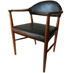 Kurt Olsen Rosewood and Leather Armchair