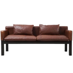 Dunbar Ashwood Post and Beam Leather Sofa by John Saladino