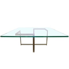 Square Bronze and Glass Coffee Table