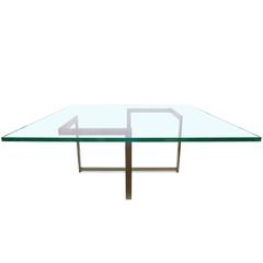 Square Bronze and Glass Coffee Table 4
