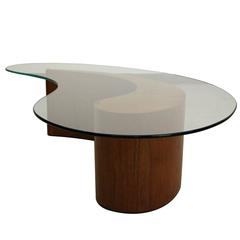 Vladimir Kagan Biomorphic Walnut Comma Apostrophe Coffee Table 9
