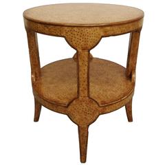 Ostrich Leather Occasional Side Table by Maitland Smith