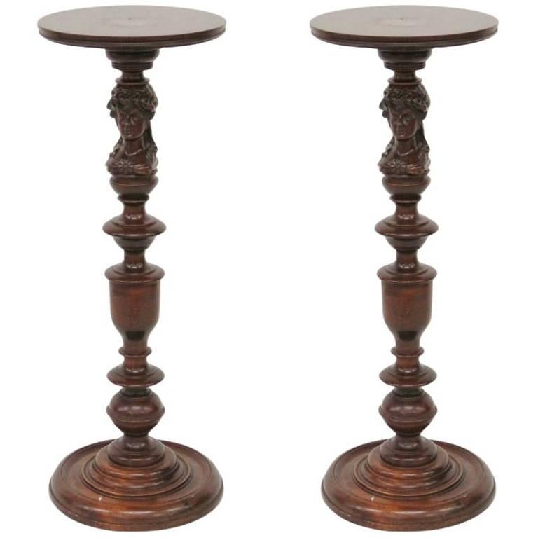 Pair of Victoria Carved Pedestals Attributed to John Jeliff