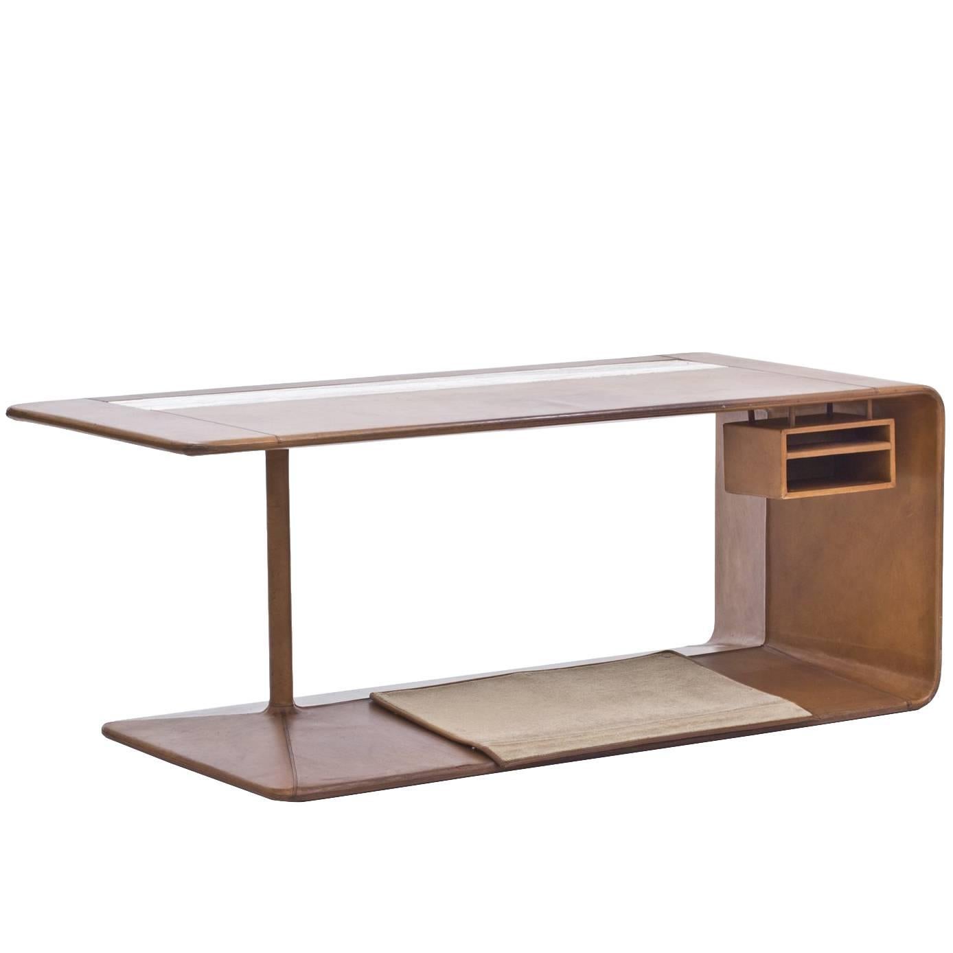 Leather Dressed 1960s Desk from NK