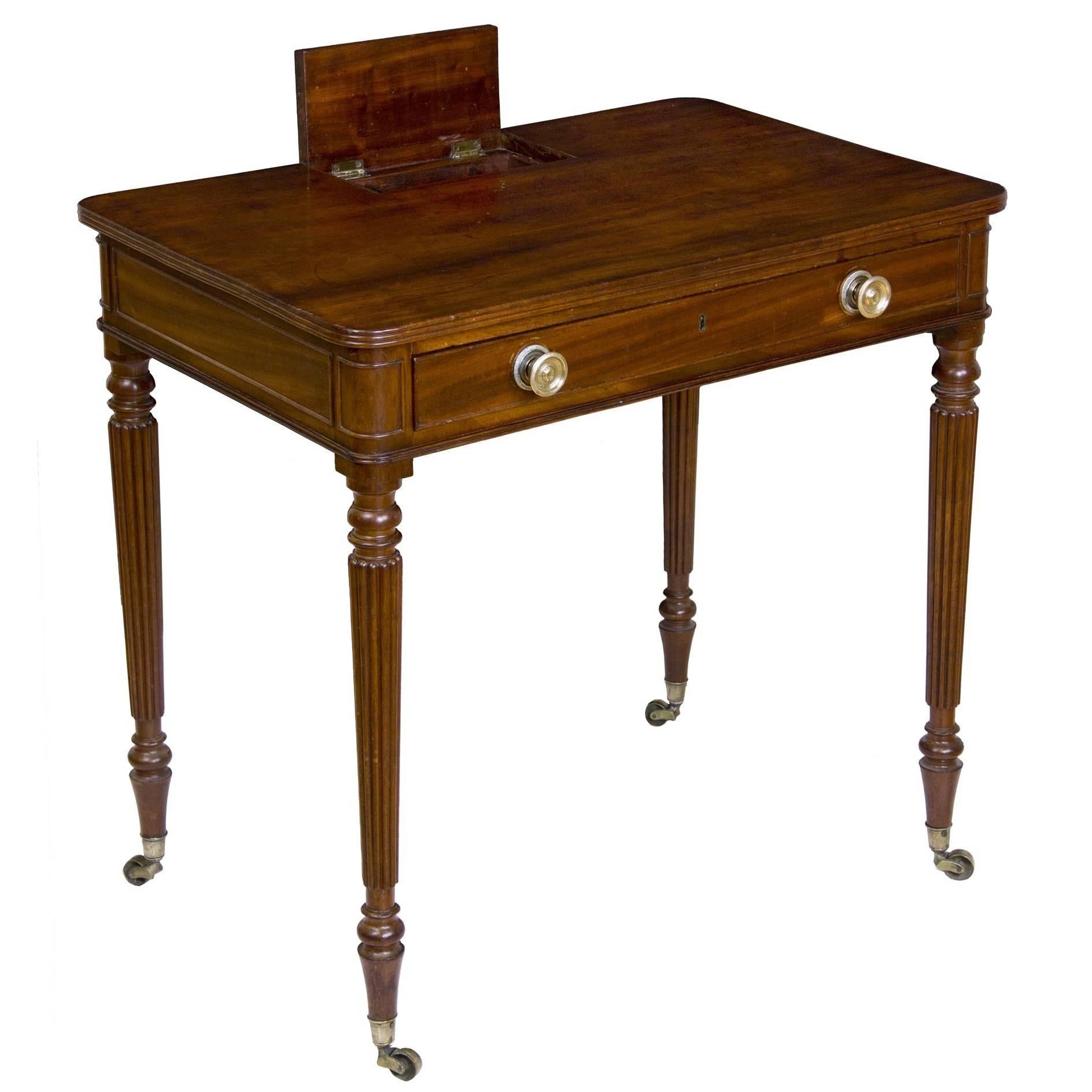 Late Sheraton Mahogany Chamber Writing-Table, England, circa 1810 For Sale