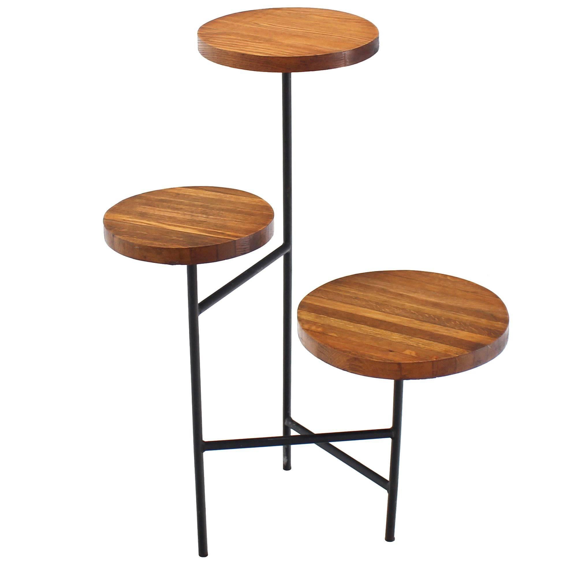 Tri Leg Three-Tier Side Display Table Planter For Sale