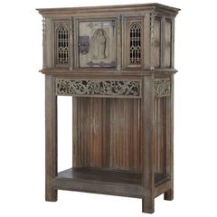 19th Century Gothic Revival Carved Oak Cupboard