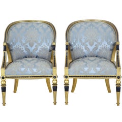 Pair of 19th Century Swedish Gothenburg Gilt Armchairs