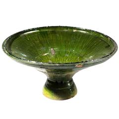 Large Scale Green Glazed North African Dish 1