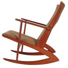 Georg Jensen Boomerang Kubus Rocking Chair in Teak, Danish Mid-Century Modern 
