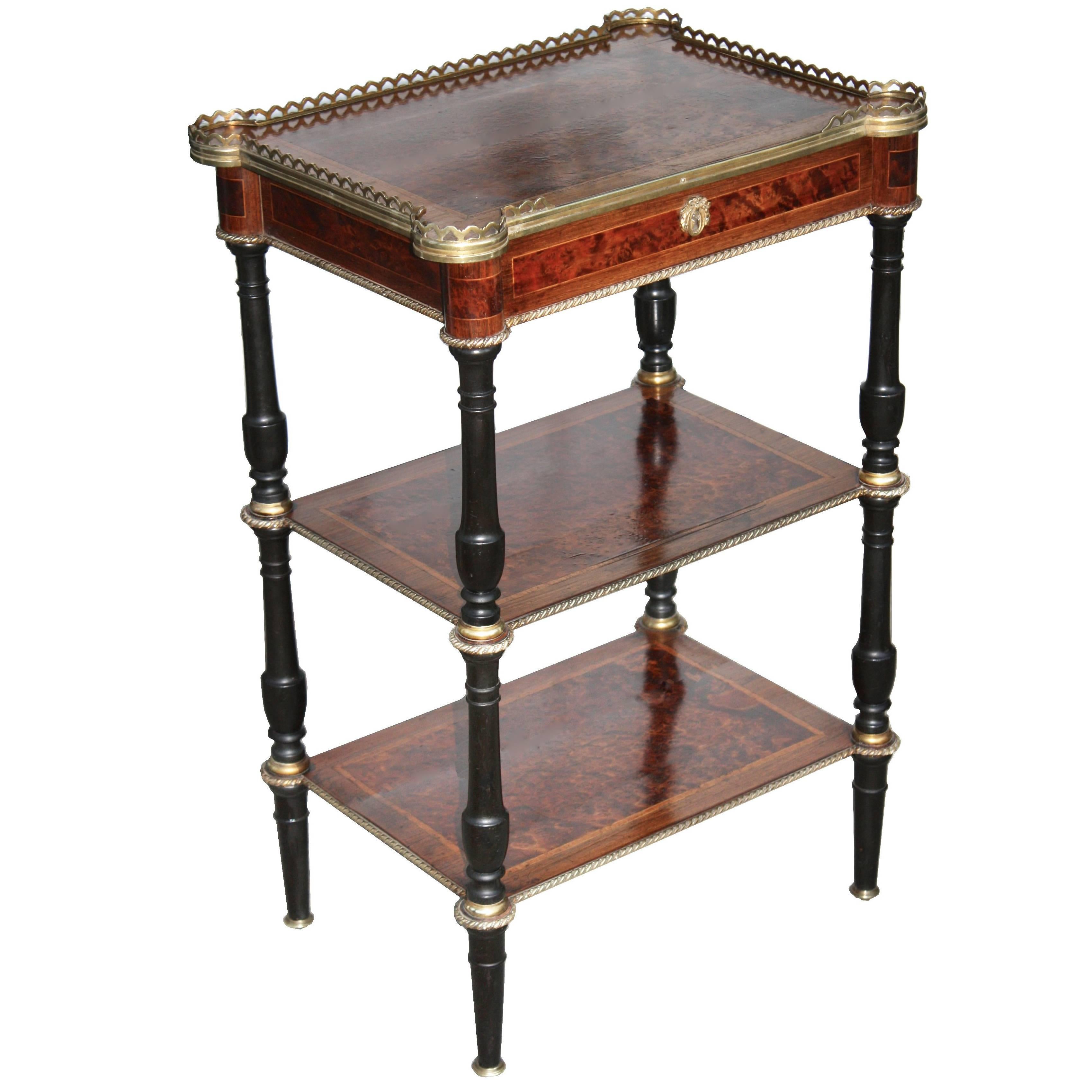 P. Sormani French Neoclassical Revival Three-Tier Side Table For Sale