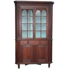 American Federal Period Cherrywood Corner Cupboard 12