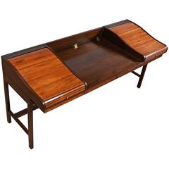 Restored Edward Wormley for Dunbar Executive Rosewood Roll-Top Desk, 1960's