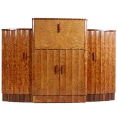 Vintage Art Deco Walnut Sideboard Cocktail by Epstein, circa 1930