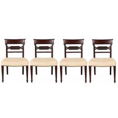 Set of Four Fine English George IV Carved Rosewood Side Chairs 4