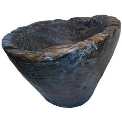 Large Hand-Carved Teak Wood Bowl 11
