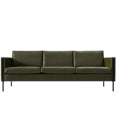 Pierre Paulin Reupholstered 442 Sofa in Green Leather