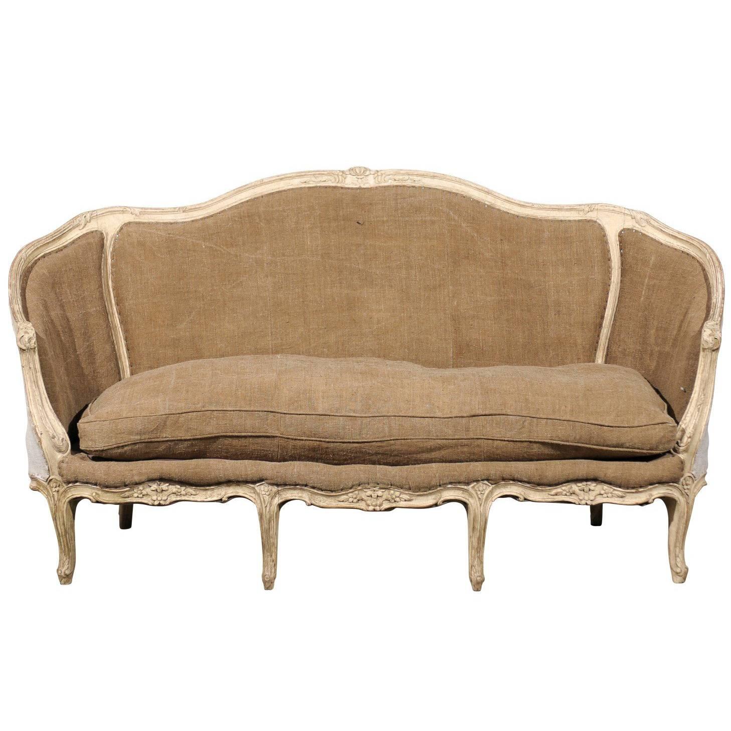 19th Century Antique Louis XV Style French Sofa