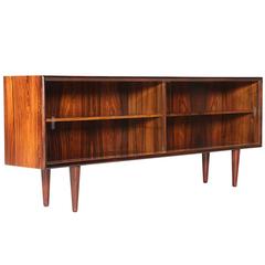 Retro Danish Modern Low Profile Rosewood Bookcase