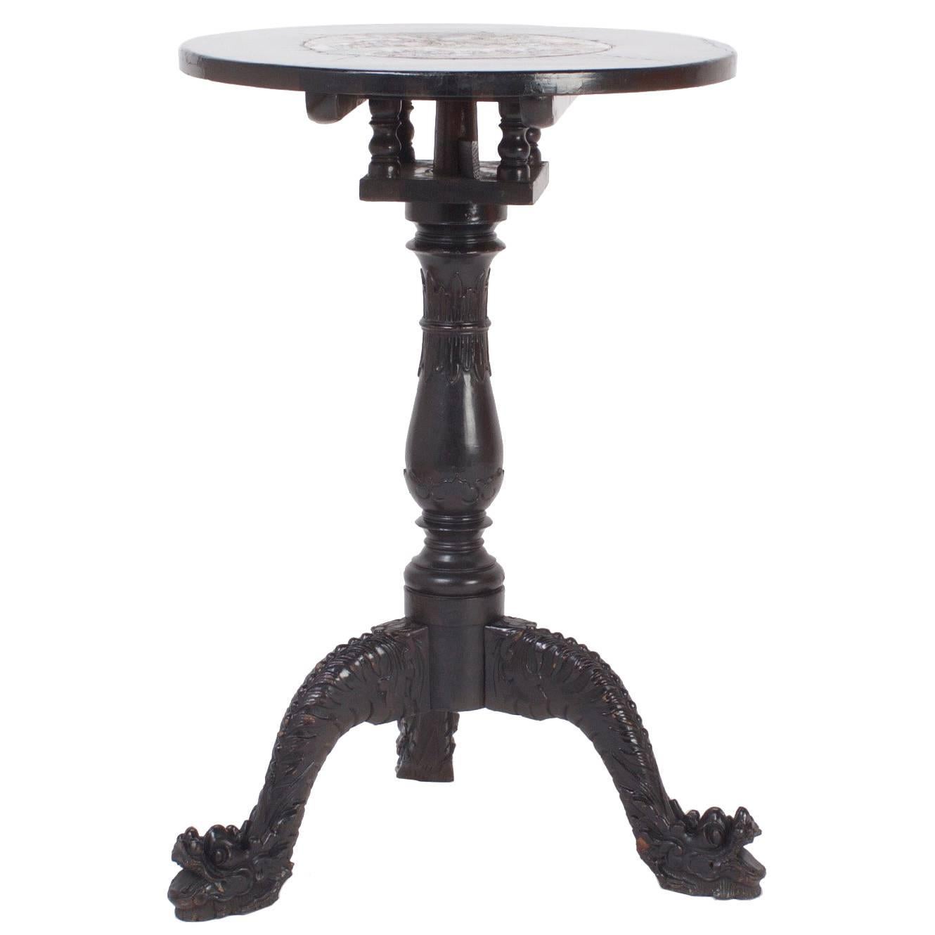 Rare Chinese Carved Rosewood Table or Candle Stand