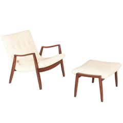 Milo Baughman “Scoop” Lounge Chair with Ottoman for Thayer Coggin